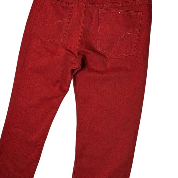 Mens Noiz Vintage Premium Quality Denim Jeans 38x32 Dark Wash Burgundy - Picture 9 of 14